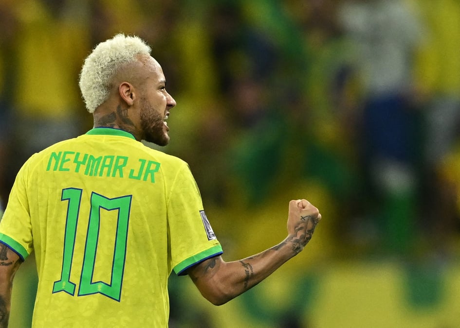 Neymar lors du quart de finale croatie-bresil a doha