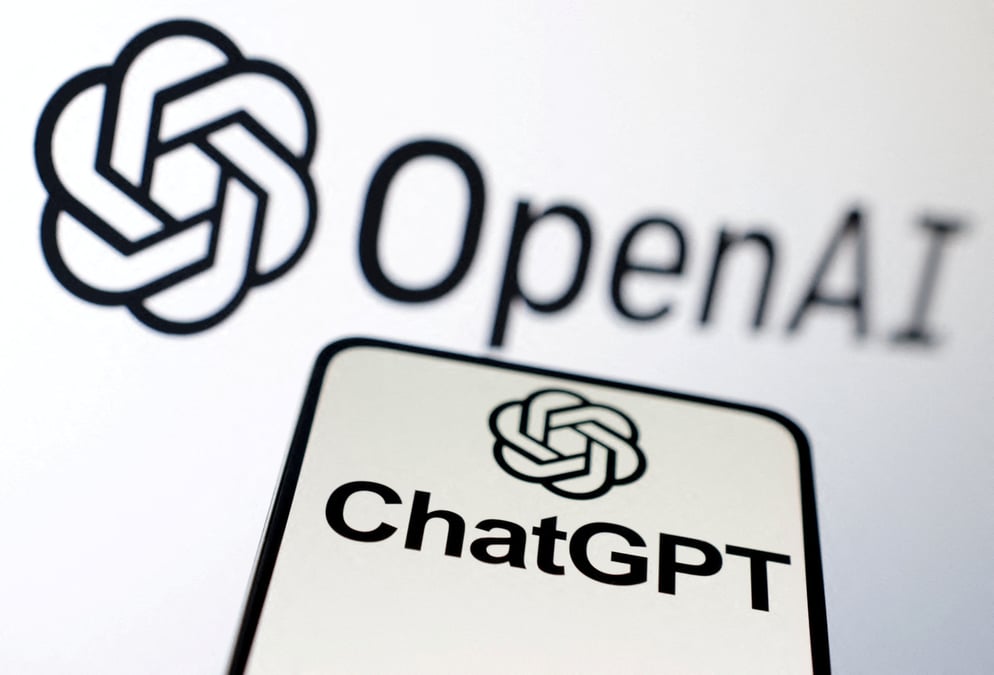 L'illustration montre les logos d'openai et de chatgpt