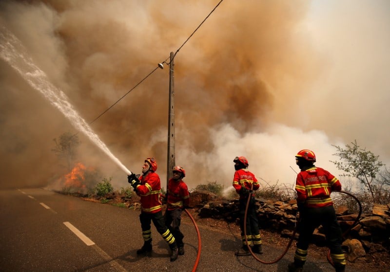 Le bilan du feu de foret au portugal s'alourdit a 64 morts