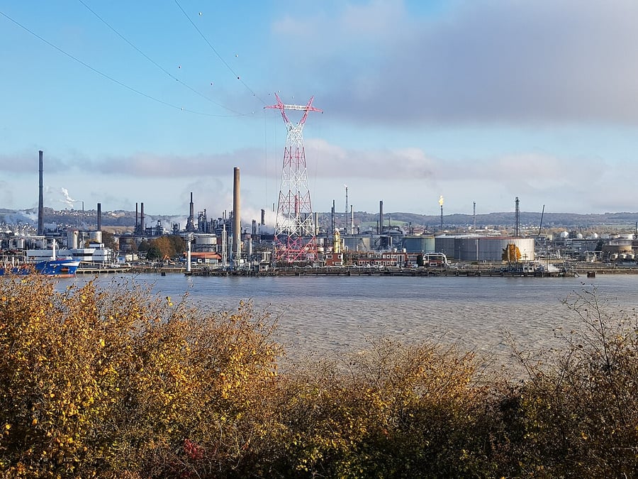 Le site d'Exxon à Port-Jérôme-sur-Seine (Seine-Maritime)
