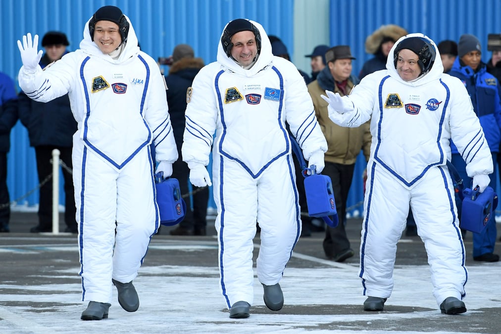 Trois astronautes decollent de baikonour a destination de l'iss