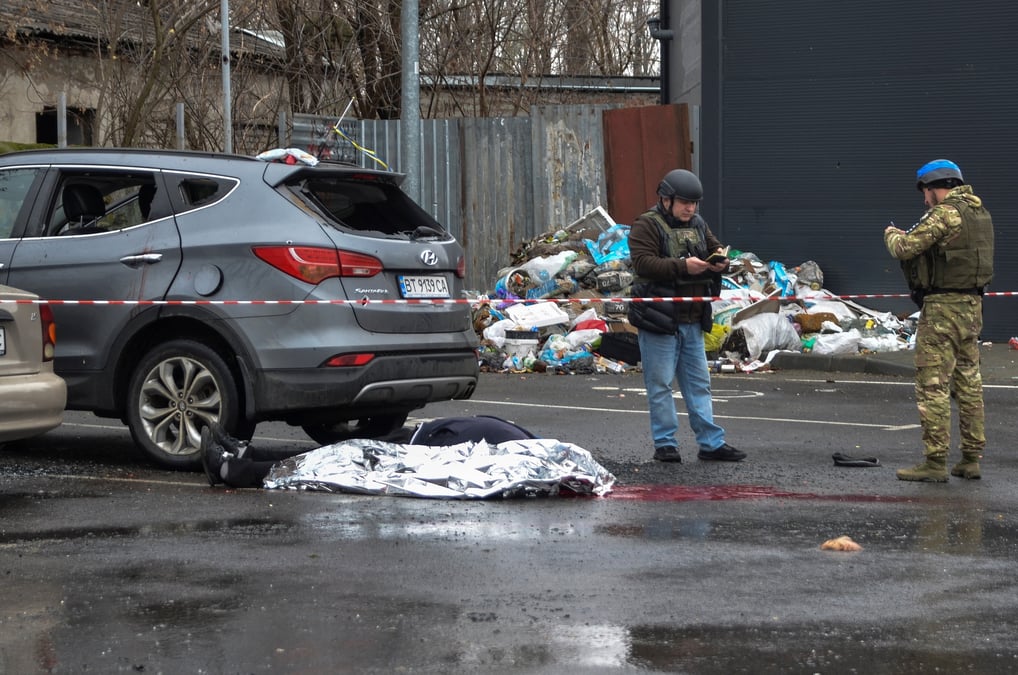 Consequences d'une frappe militaire russe a kherson