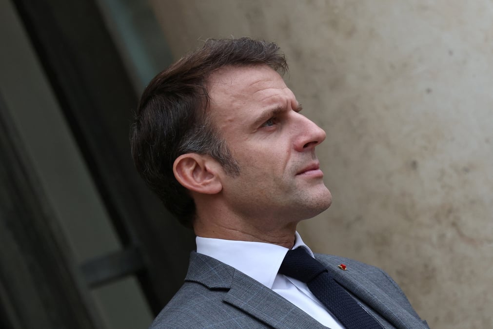 Le president francais macron au palais de l'elysee a paris