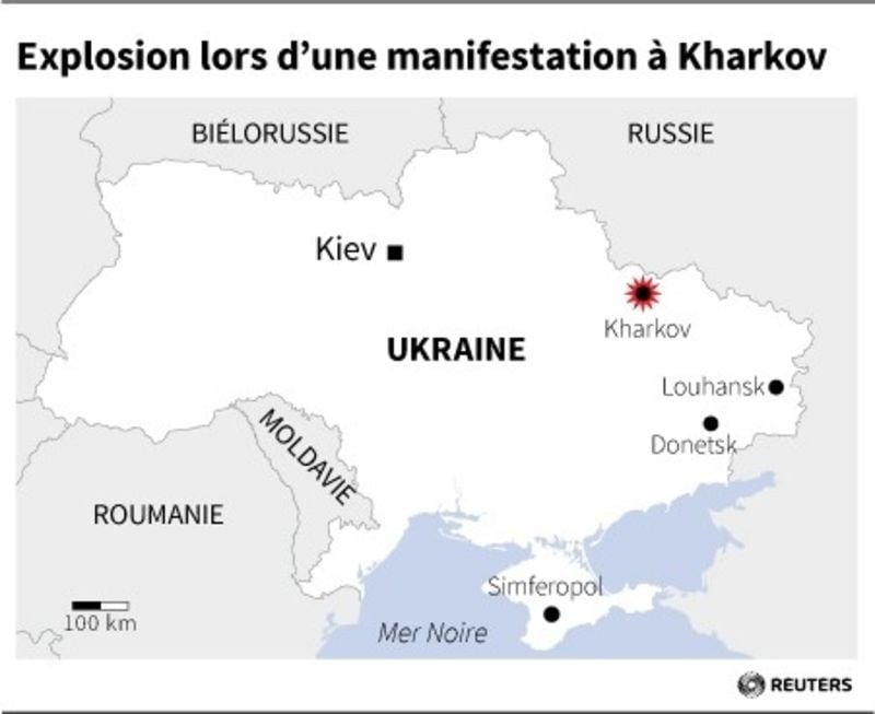 Explosion lors d’une manifestation a kharkov