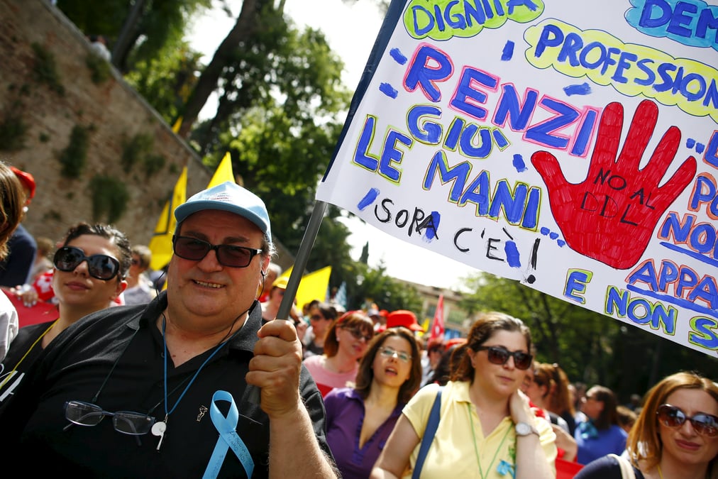 Manifestation des enseignants en italie