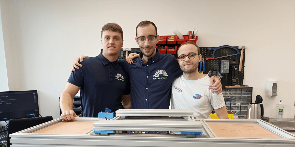 Paul Filliette, ingénieur, Damien Engemann et Tom Bernat, les deux associés de Sylphaero.