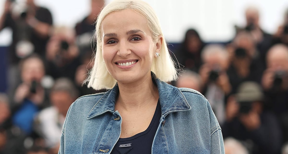 Julia Ducournau devant le Palais des festivals, le 20 mai, à Cannes.