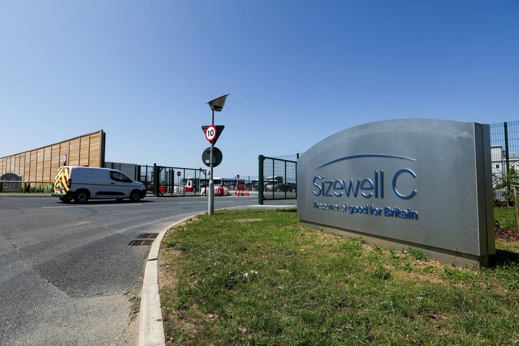 L’entrée du site Sizewell C, dans le Suffolk, sur la côte est du Royaume-Uni.