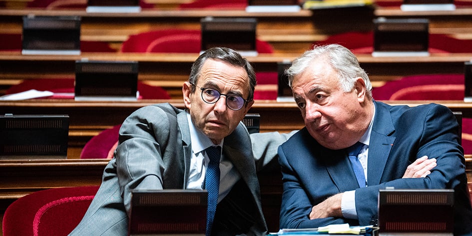 Avec le président du Sénat, Gérard Larcher, en janvier 2022.