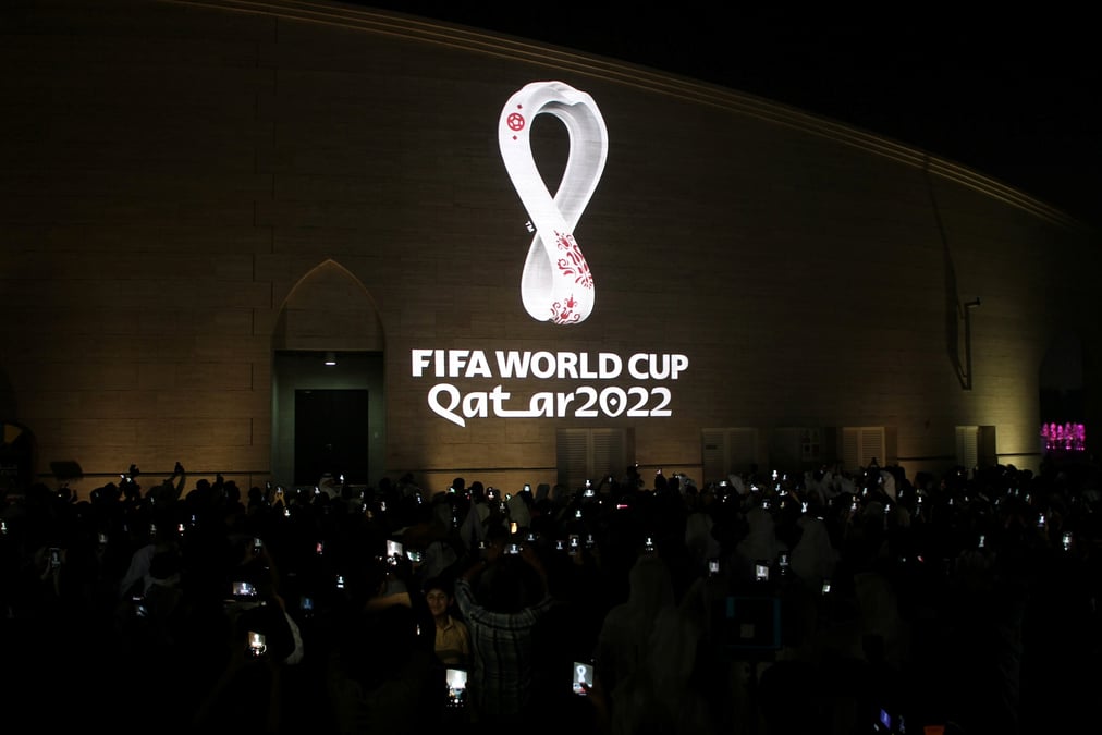 Le logo de la coupe du monde de foot a doha, au qatar