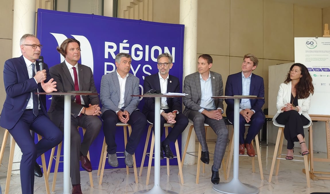 Les initiateurs de GOCO2 (Elengy, GRTgaz, Lafarge, d’Heidelberg Materials; Lhoist, et TotalEnergies) ont lancé leur projet de décarbonation de l'industrie du Grand Ouest à la région des Pays de la Loire, le 10 juillet dernier.