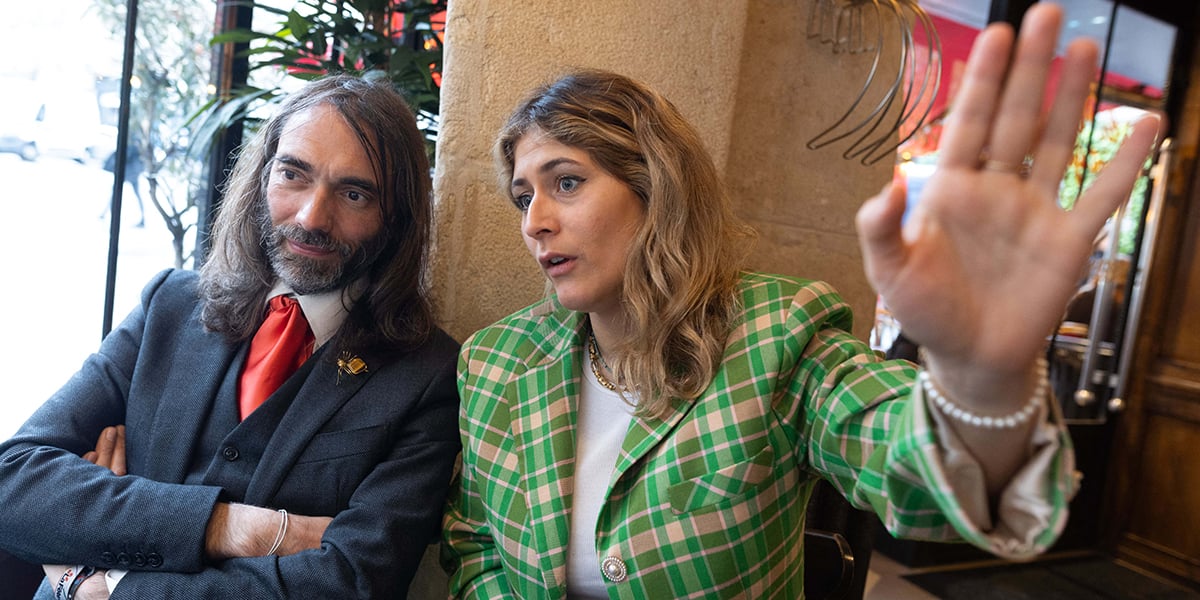 Le mathématicien et l’entrepreneuse sont tous deux sur la liste de Marie Toussaint. Ici, le 30 avril à Paris.