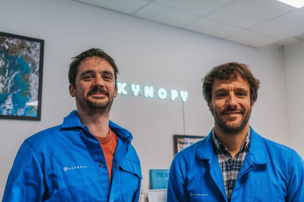 Les deux fondateurs de Skynopy : Pierre Bertrand, directeur général (à droite) et Antonin Hirsch directeur technique (à gauche).