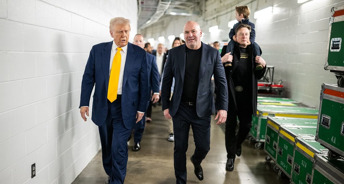 Dana White et Donald Trump assistaient à l'UFC 314 au Kaseya Center de Miami, en Floride, le samedi 12 avril 2025.