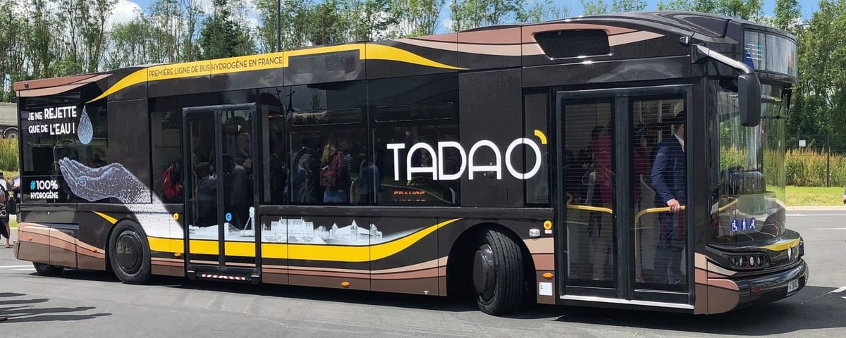 La première ligne de transports en commun à hydrogène reliera les communes d'Auchel et de Bruay-la-Buissière, dans le Pas-de-Calais.