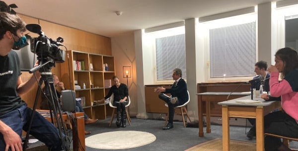 Etienne Klein, Cynthia Fleury, Denis Lafay et les étudiants du panel lors de la 1ère session préparatoire aux Rencontres Capitales