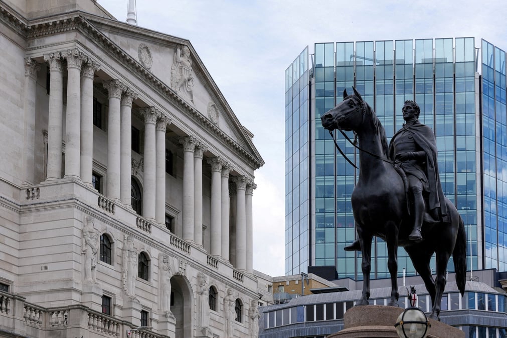 Photo d'archives du batiment de la banque d'angleterre (boe) a londres, en grande-bretagne