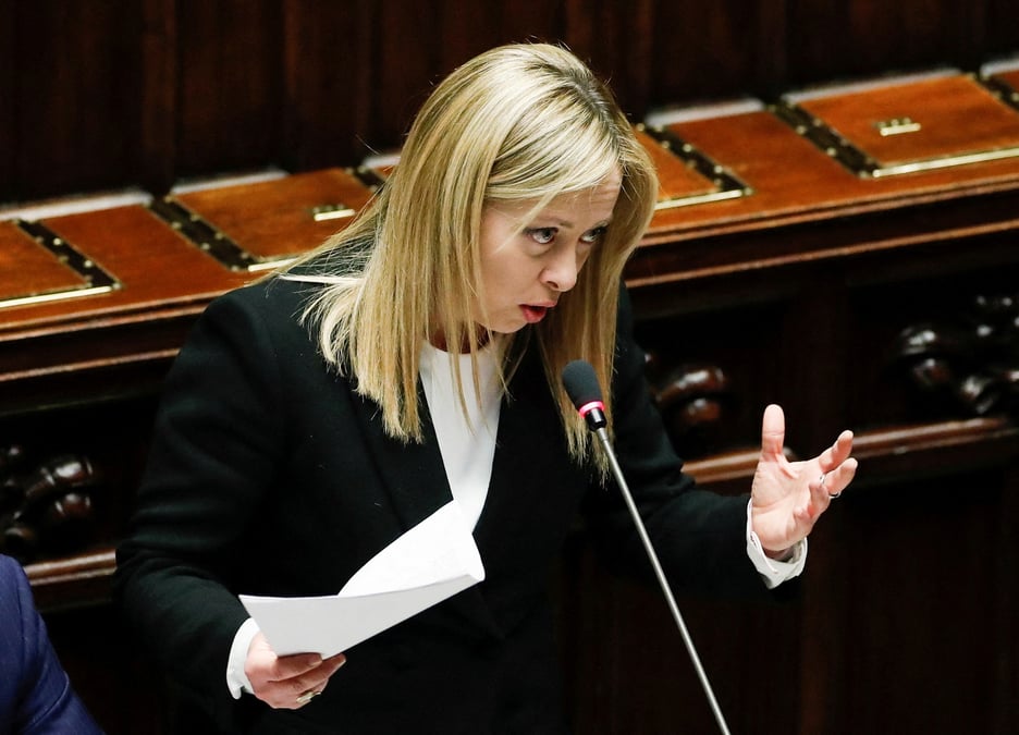 La premiere ministre italienne giorgia meloni au parlement a rome
