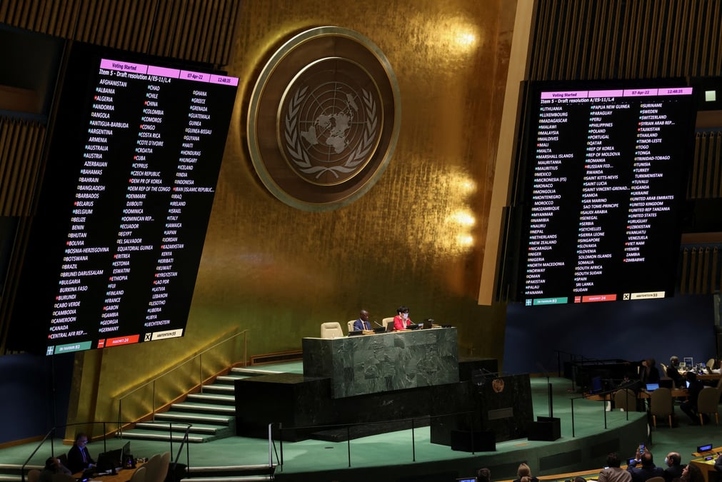 L'onu suspend la russie du conseil des droits de l'homme