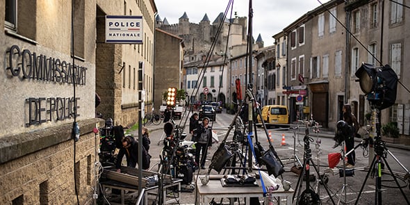 Le film "Selon la police", réalisé par Frédéric Videau, a été tourné en Occitanie (ici à Carcassonne), avec notamment Laetitia Casta.