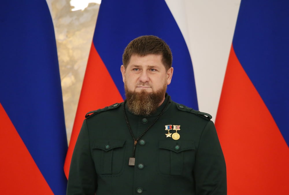 Le chef de la republique tchetchene ramzan kadyrov assiste a une ceremonie d'inauguration a grozny, en russie