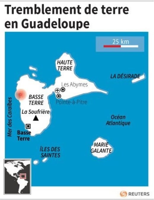 Tremblement de terre en guadeloupe