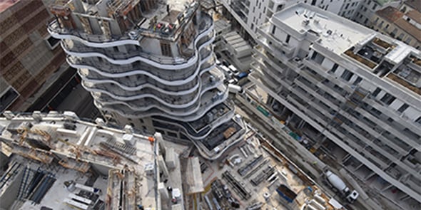 Montpellier : chantier de l'immeuble Higher Roch en janvier 2021