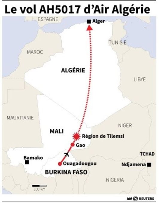 Un avion d'Air Algérie s'écrase, 51 Français à bord