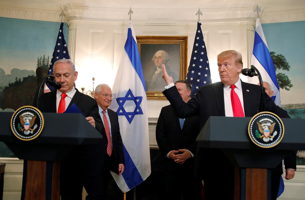 Trump reconnait la souverainete d'israel sur le plateau du golan