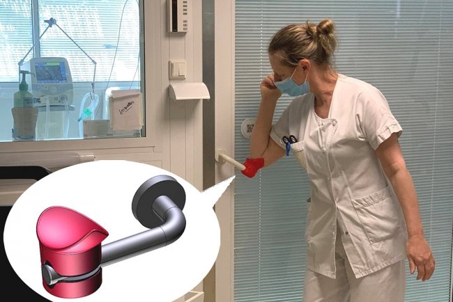 Renommées Handless, ces poignées de coude sont produites en série par Solutech Industries.