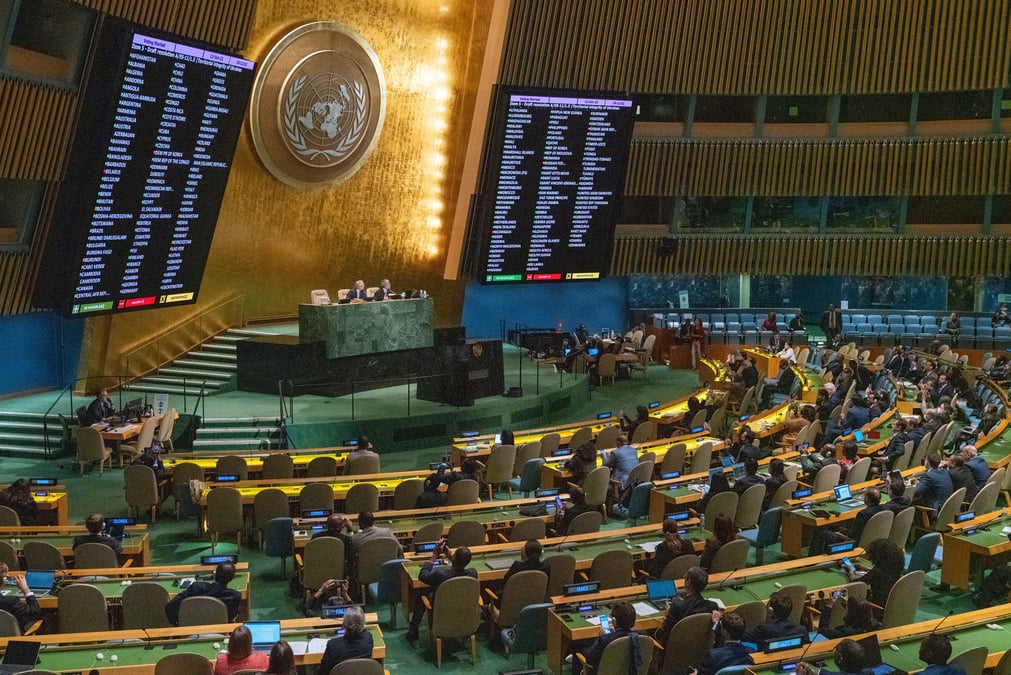 Des observateurs a l'assemblee generale des nations unies au siege des nations unies a new york