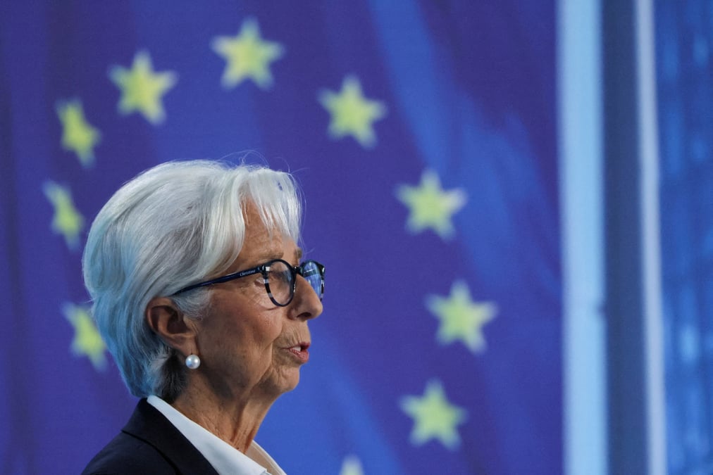 Christine lagarde, lors d'une conference de presse