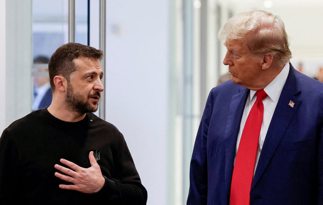 Donald trump et volodymyr zelenskiy lors d'une rencontre a new york
