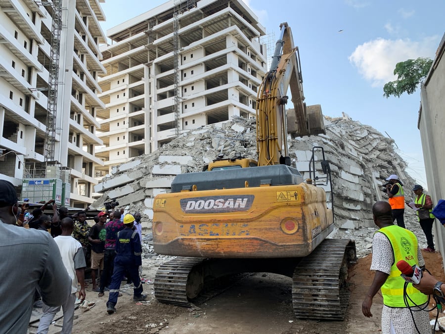 Nigeria: six morts, une centaine de portes disparus dans l'effondrement d'un immeuble