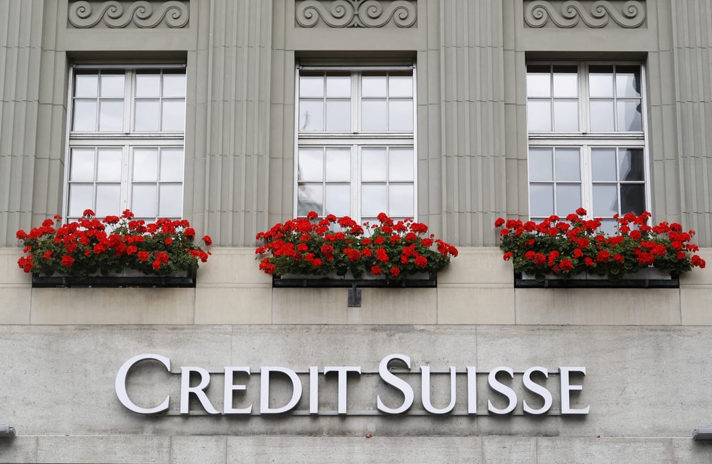 Photo d'archives montrant le logo de la banque suisse credit suisse a berne