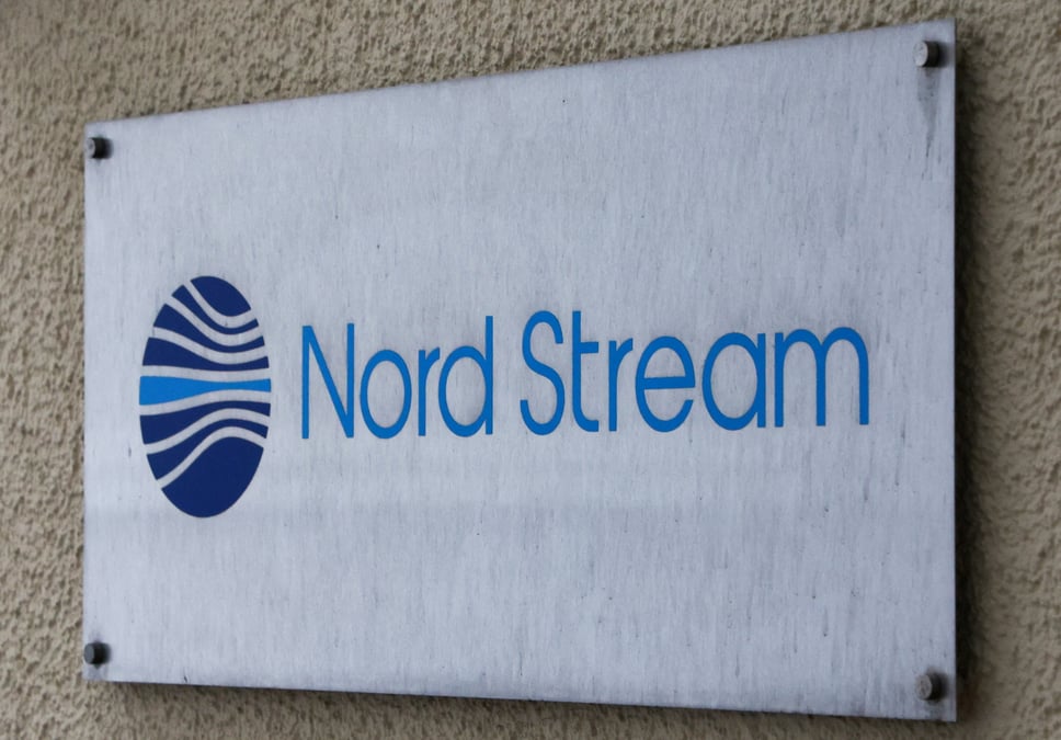 Le logo de nord stream ag est visible dans un immeuble de bureaux a vyborg