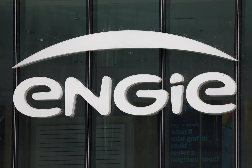 Le logo d'engie sur la tour de l'entreprise a la defense