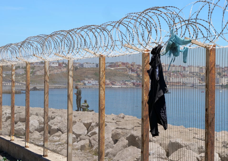 Vue a fnideq, pres de l'enclave espagnole de ceuta