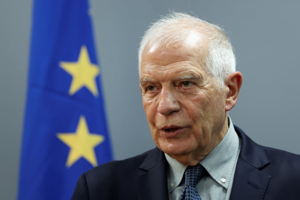 Josep borrell, responsable de la politique etrangere de l'union europeenne, lors d'une conference de presse a beyrouth