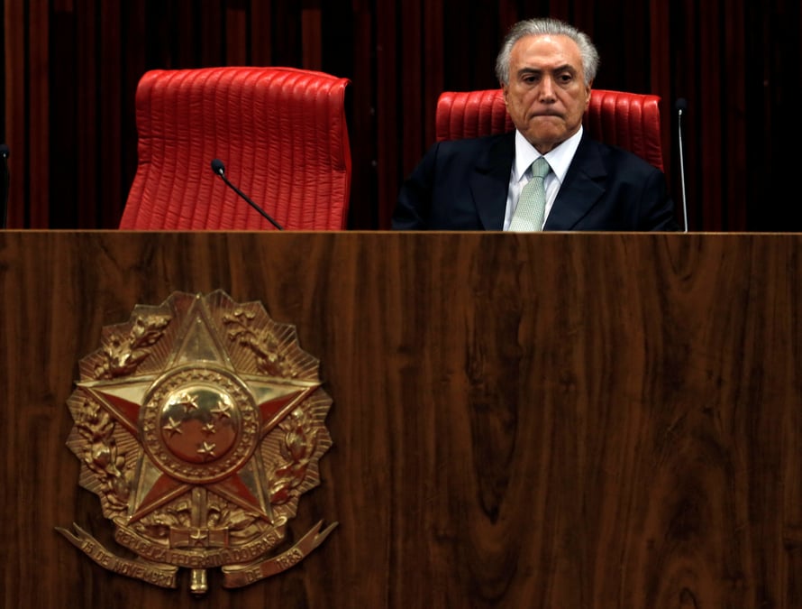 Au bresil, michel temer appelle au rassemblement derriere son gouvernement