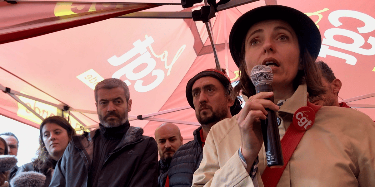 Au côté des représentants de la CGT Gironde et de Greenpeace, Sophie Binet a appelé depuis Bordeaux à la mobilisation pour convertir la filière automobile au véhicule électrique.
