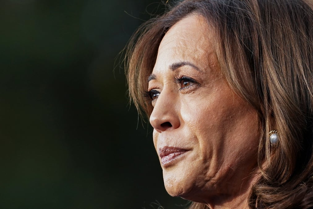 Kamala harris, lors de son discours, concedant l'election presidentielle americaine de 2024 a donald trump