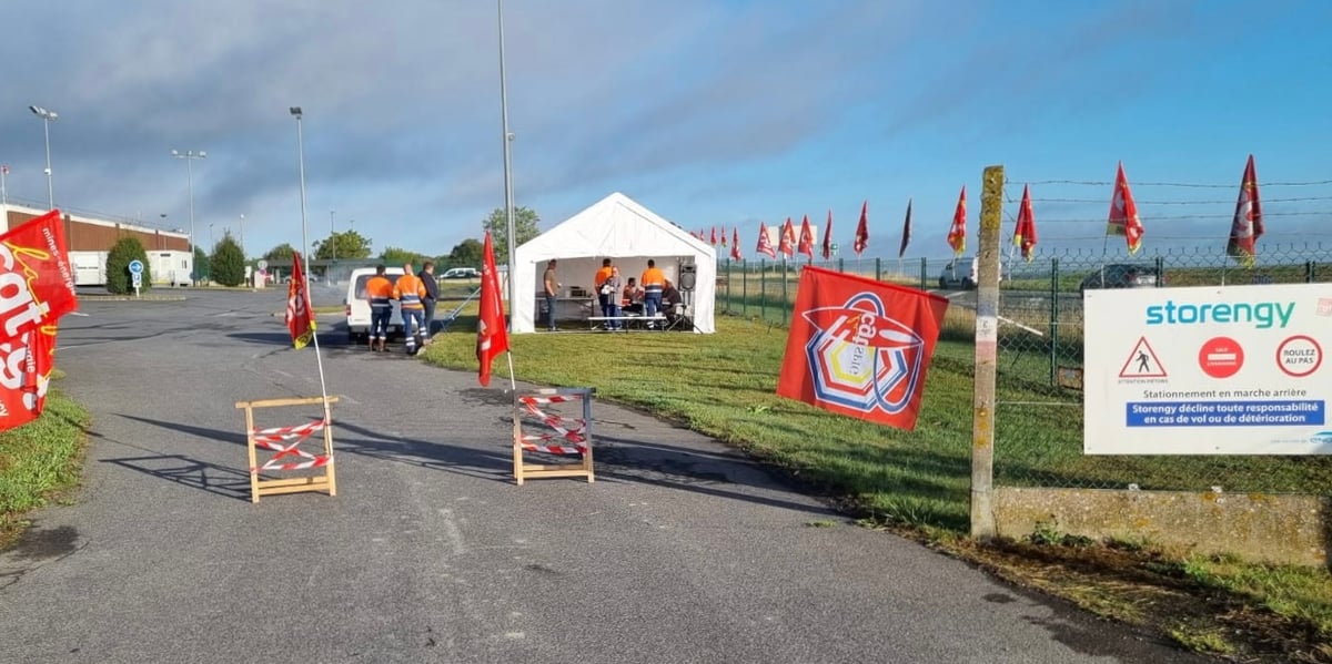 Les grévistes prévoient de filtrer l'accès au site de stockage Storengy de Gournay (Oise) aux entreprises prestataires. C'est le seul site de Storengy à stocker du gaz B.