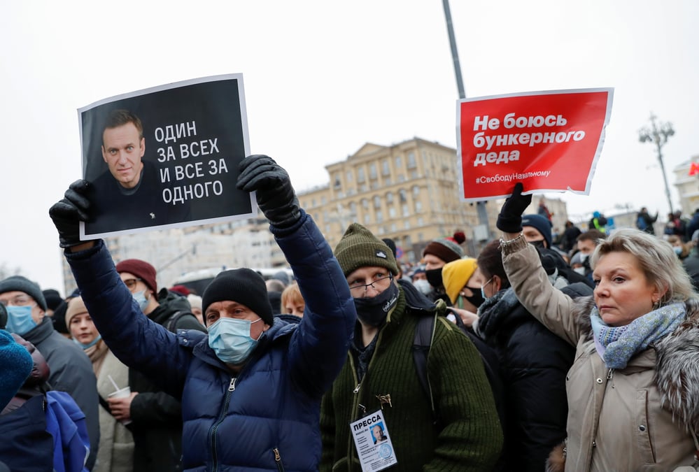 Russie: plus de 350 personnes arretees dans des manifestations soutenant alexei navalny