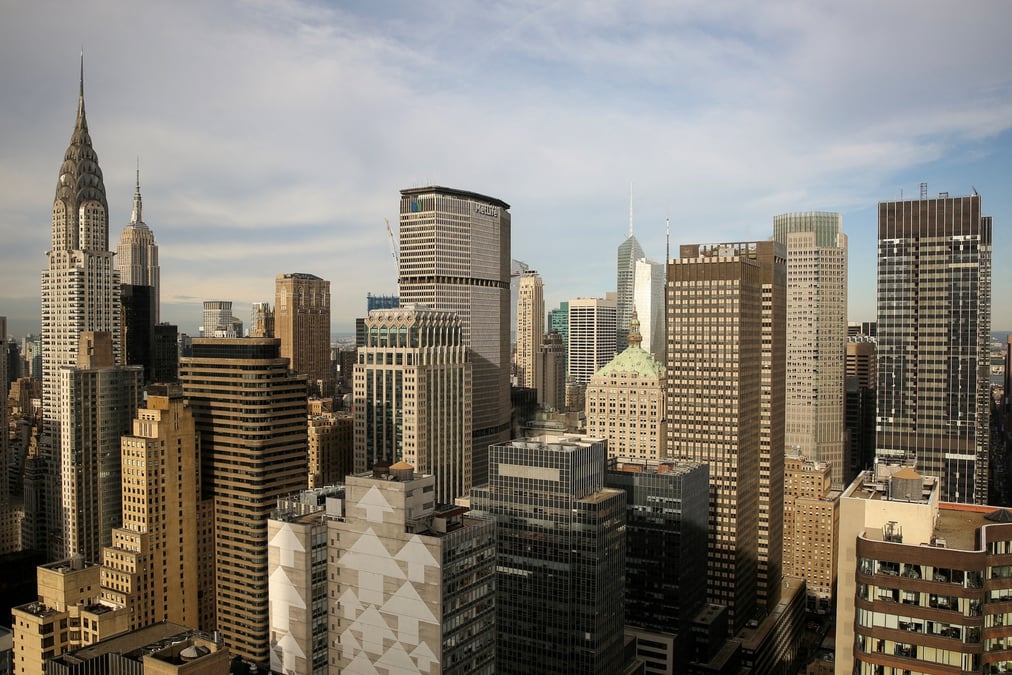 Vue generale de la ligne d'horizon de manhattan a new york