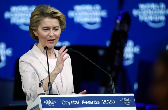 La présidente la Commission européenne Ursula von der Leyen au forum économique de Davos.