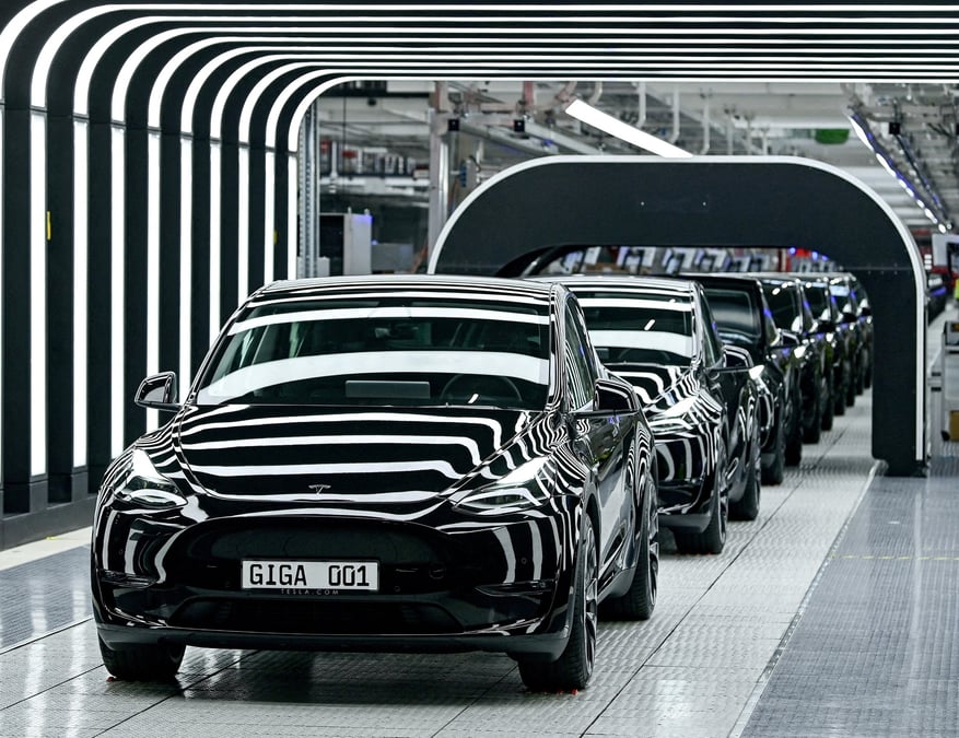 Des tesla modele y a gruenheide, en allemagne