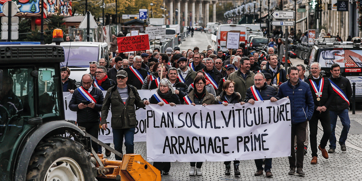 Manifestation vignerons Bordeaux 6 décembre 2022