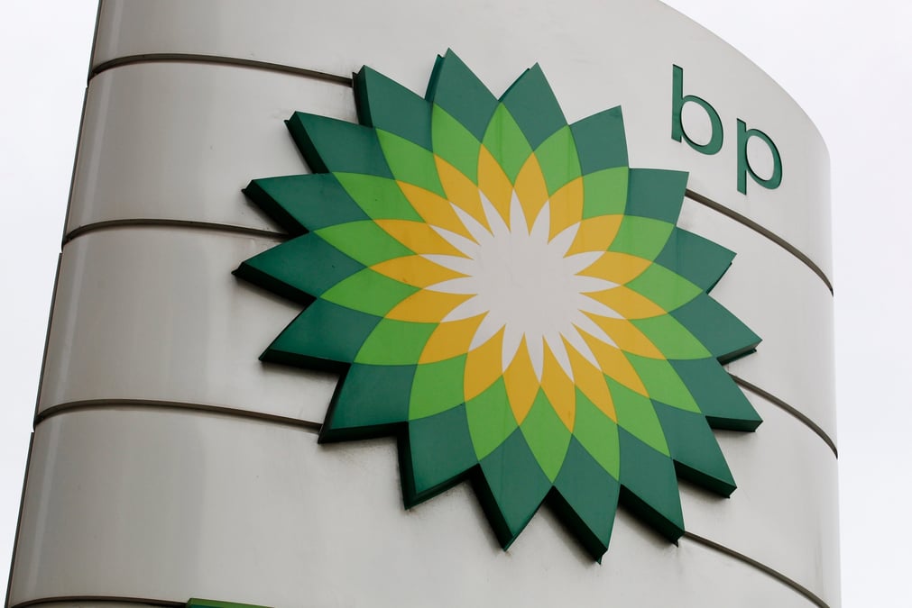 Un logo bp sur une station-service a londres
