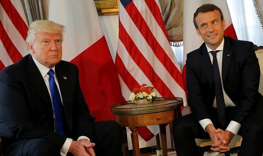 Emmanuel Macron sera reçu par Donald Trump à la Maison-Blanche (ici en juin 2017) à 12 heures ce lundi.